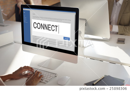 Digital Content Sharing Connect Website Searchbar Concept 25898306