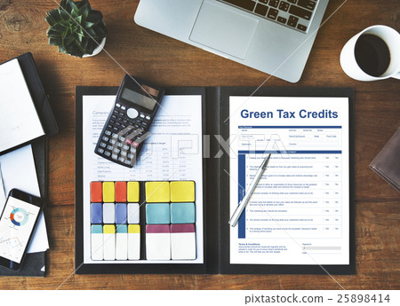 Green Tax Credits Investment Saving Debates Concept 25898414