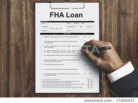 FHA Loan Borrower Document Questionaire Concept FHA Loan Borrower Document Questionaire Concept 25898437