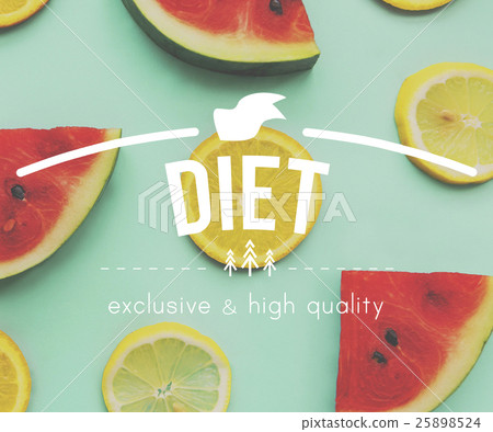 Food Nutrition Fit Graphic Healthy Watermelon Orange Words Concept Food Nutrition Fit Graphic Healthy Watermelon Orange Words Concept 25898524