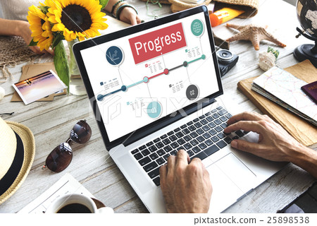 Progress Stock Figures Timeline Concept Progress Stock Figures Timeline Concept 25898538
