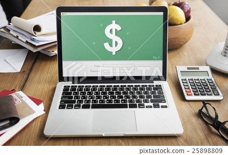 Dollar Sign Login Email Graphic Concept 25898809