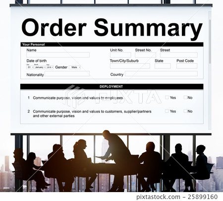 Order Summary Document Form Invoice Concept 25899160
