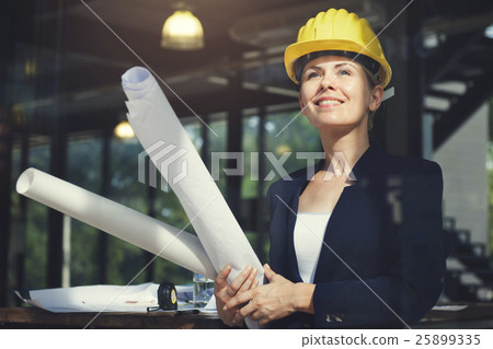Businesswoman Architect Engineer Construction Design Concept Businesswoman Architect Engineer Construction Design Concept 25899335