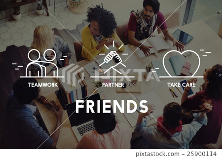 Friends Partner Take Care Teamwork Concept Friends Partner Take Care Teamwork Concept 25900114