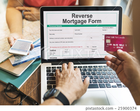 Reverse Mortgage Form Payslip Purchase Order Concept 25900374