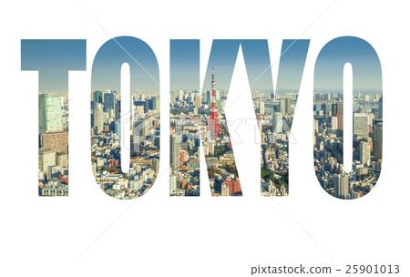 Word TOKYO over Skyline of Tokyo Cityscape 25901013