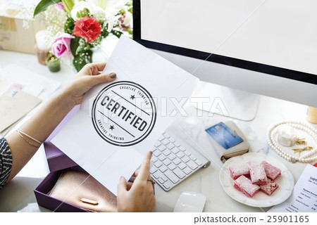 Certified Guarantee Warranty Verify Stamp Word Concept 25901165