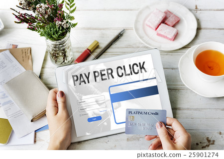 Pay Per Click Login Website Payment Graphic Concept 25901274