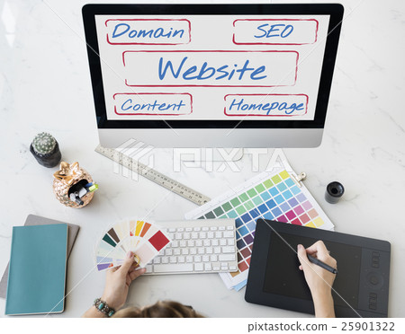 Website Template Content Homepage Domain SEO Words Concept 25901322