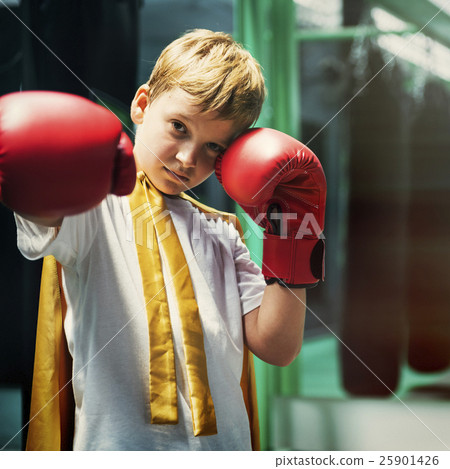 Boy Training Boxing Exercise Movement Concept 25901426