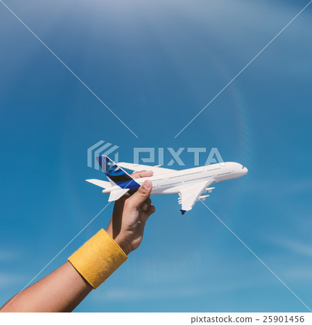 Little Boy Playing Toy Plane Concept Little Boy Playing Toy Plane Concept 25901456