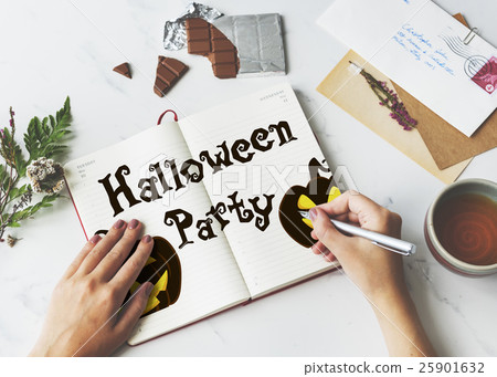 Halloween Bat Pumpkin Lantern Scary Graphic Concept 25901632