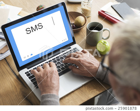 SMS Social Network Window Communication Concept SMS Social Network Window Communication Concept 25901878