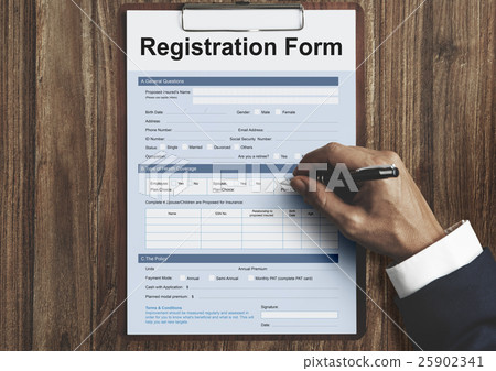 Registration Application Paper Form Concept 25902341