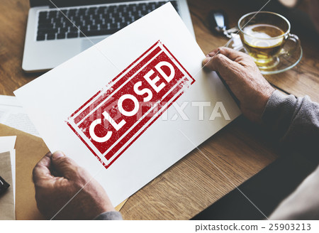 Closed Covered Finished Sealed Blocked Shut Concept 25903213