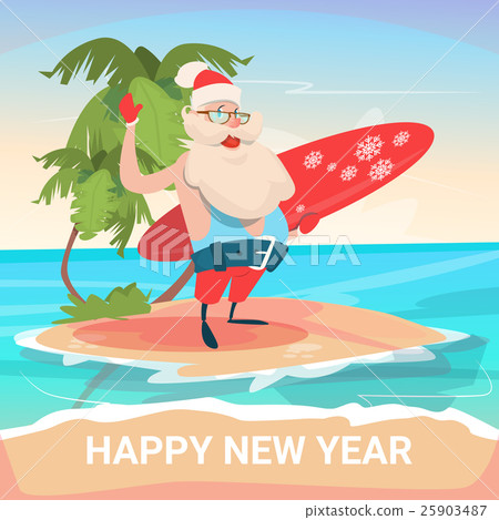 Santa Claus On New Year Christmas Vacation Holiday 25903487