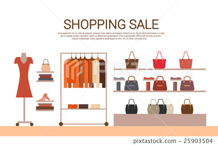 Fashion Shop Interior Big Holiday Sale Shopping 25903504