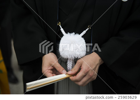 佩帶hakama的新郎的手 25903629