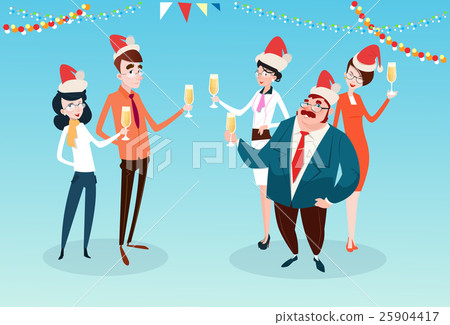Businesspeople Celebrate Merry Christmas And Happy 25904417