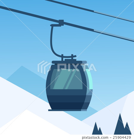 Cable Car Transportation Rope Way Over Winter Cable Car Transportation Rope Way Over Winter 25904429