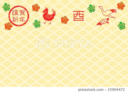 新年卡2017年公雞Chiyogami判缺席者4 25904472
