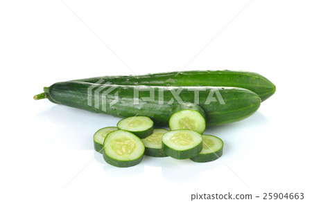 Fresh sliced cucumber on white background Fresh sliced cucumber on white background 25904663