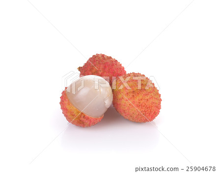 fresh lychees on white background 25904678