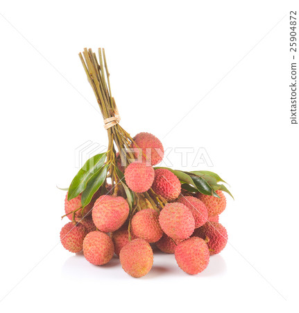 fresh lychees on white background 25904872