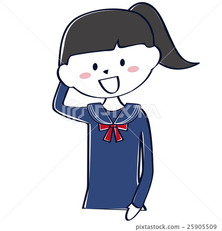 Schoolgirl student girls upper body shiver 25905509