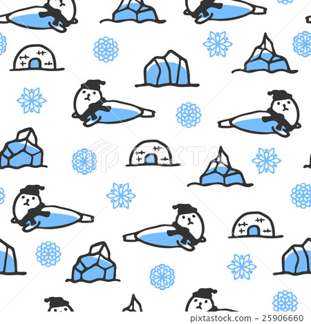 Seamless pattern with cute doodle seal Seamless pattern with cute doodle seal 25906660