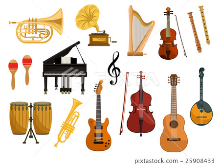 Vector icons of musical instruments Vector icons of musical instruments 25908433
