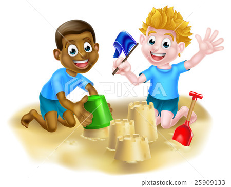 Cartoon Boys on the Beach 25909133