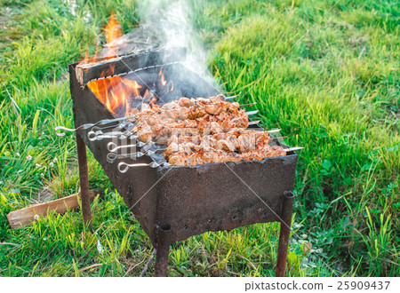 shish kebab is fried on coals shish kebab is fried on coals 25909437