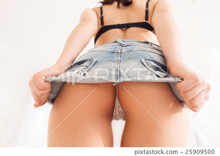 Perfect woman buttocks, view from below 25909500