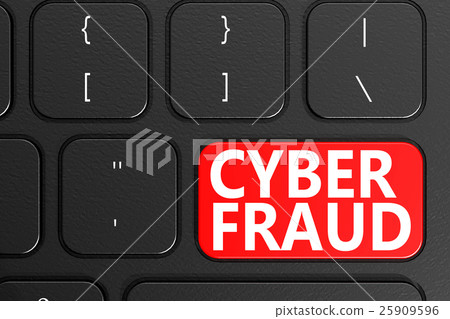 Cyber Fraud on black keyboard Cyber Fraud on black keyboard 25909596
