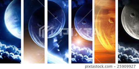 Collection of space banners 25909927