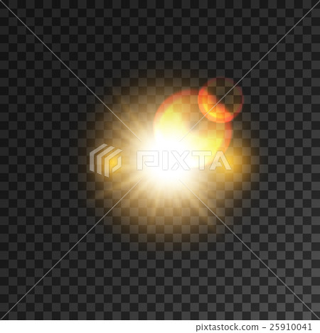 Gold star light flash with lens flare effect 25910041