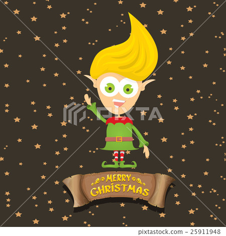 vector cartoon cute merry Christmas elf vector cartoon cute merry Christmas elf 25911948