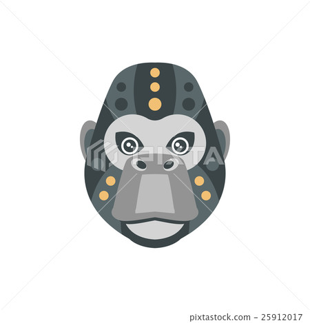 Gorilla African Animals Stylized Geometric Head 25912017