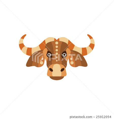 Zebu Bull African Animals Stylized Geometric Head 25912054