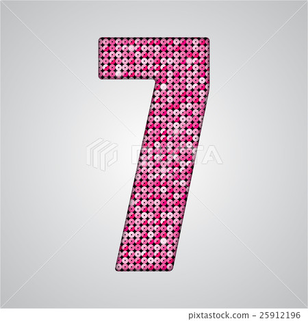 Pink sequins sings. Sequins alphabet. Eps 10.  25912196