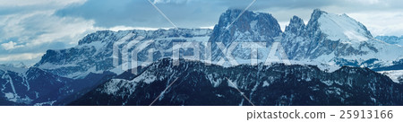 Winter Dolomite mountain panorama 25913166