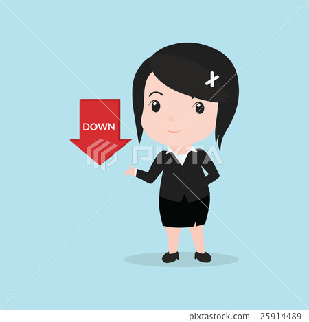 Business Woman concept by have down arrow 25914489