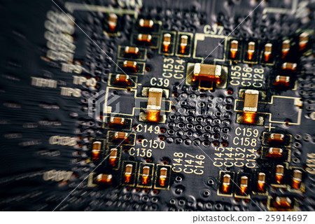 Black electronic circuit background 25914697