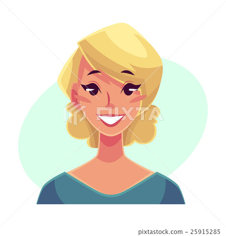 Pretty blond woman, smiling facial expression 25915285