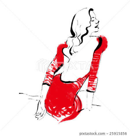 Red dress woman illustration Red dress woman illustration 25915856