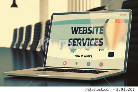 Landing Page of Laptop with Website Services 25916201