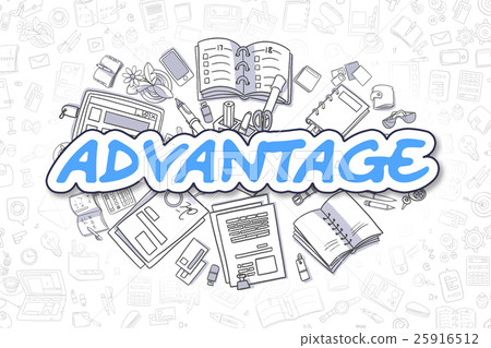 Advantage - Cartoon Blue Text. Business Concept. 25916512