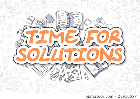 Time For Solutions - Cartoon Orange Text. Business Time For Solutions - Cartoon Orange Text. Business 25916657